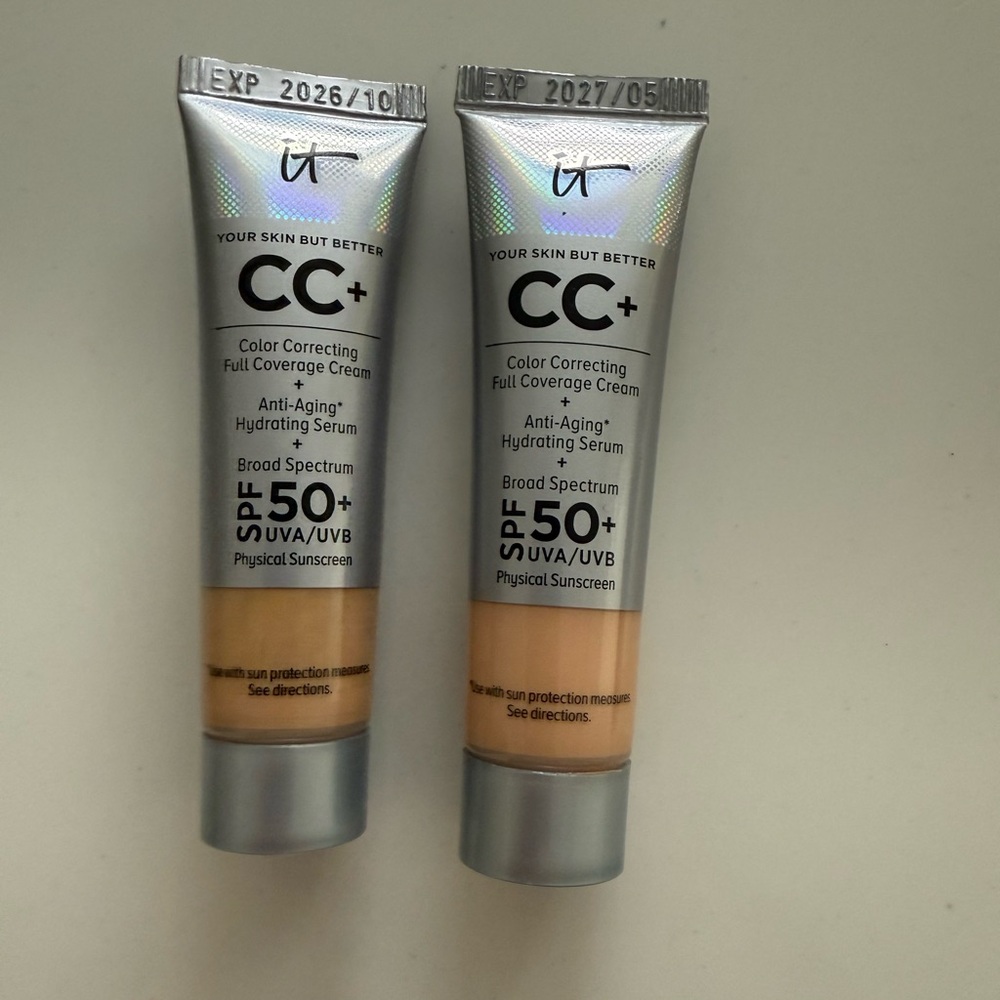 IT Cosmetics CC+ Cream Light Medium and Light Neutral 12ml Travel Size SPF 50